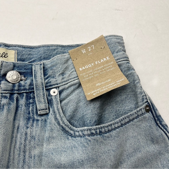 NWT Madewell Baggy Flare size 27 Light Wash Blue Denim Jean High Rise - Picture 6 of 14